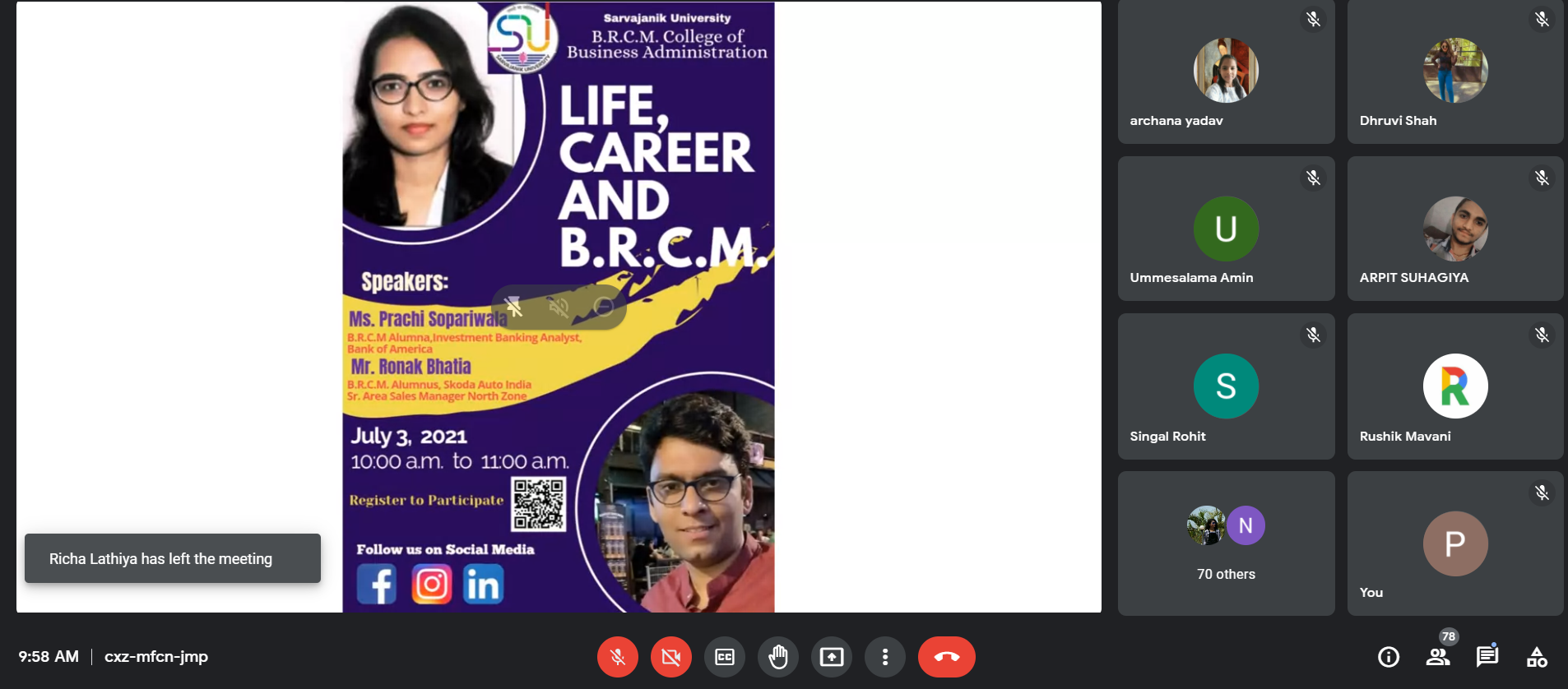 Life Career and B.R.C.M